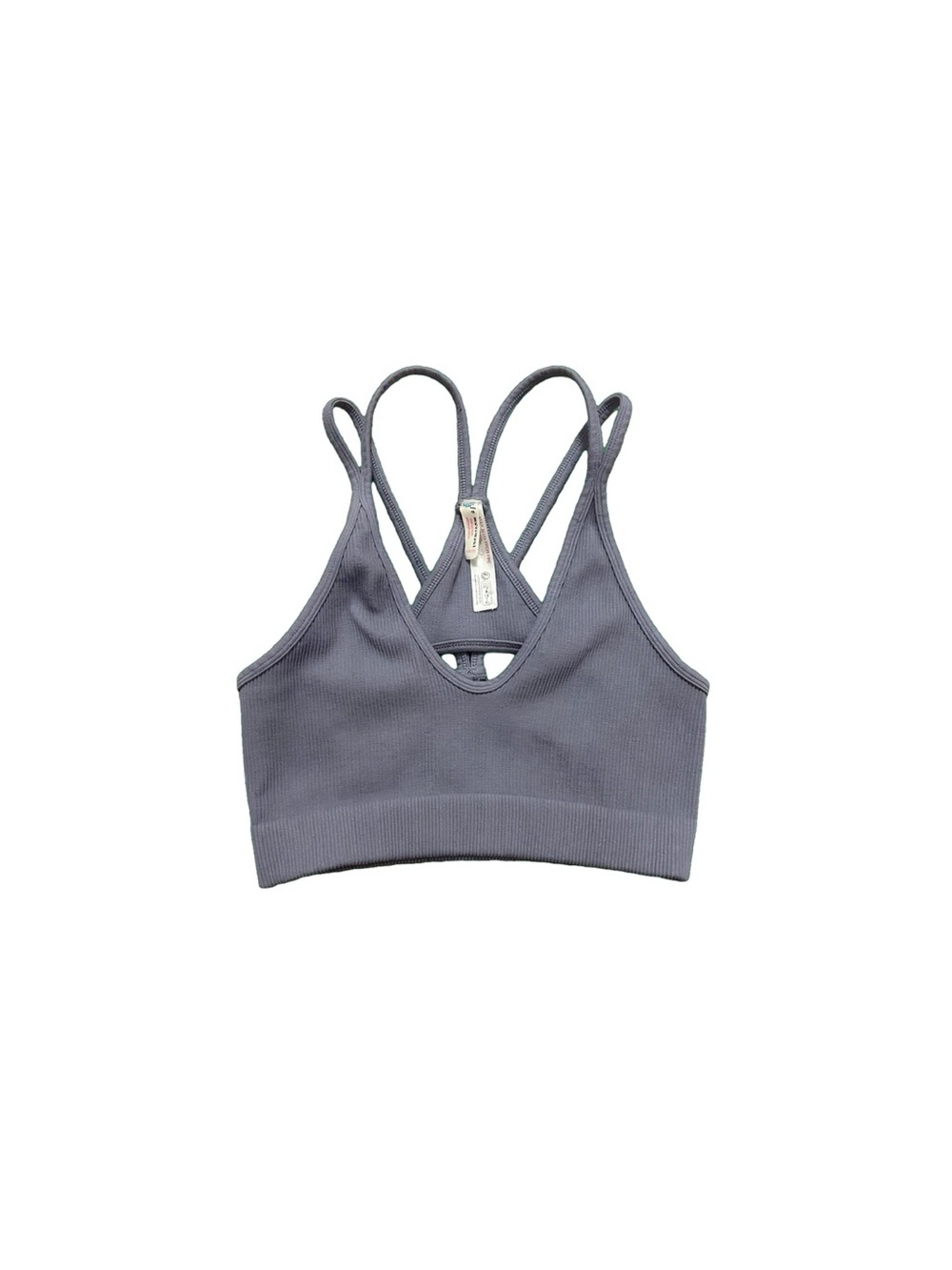 Free People Ribbed Double-Strap Bralette - Dusty Lavender